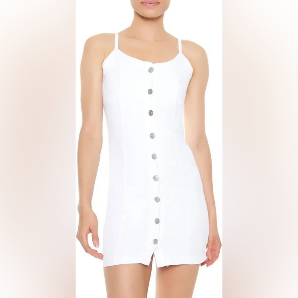 Forever 21 Button Down White Jean Dress